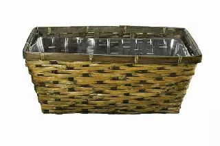 MS1050-14DK – 14” x 7.5” Rect. DK pot Basket (fits 2-6” pots) w/liner-“each” Min 12 – Case 48