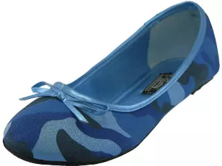 S9800L - Women's "Easy USA" Camouflage Ballet Flat Shoes — Blue (S9800L-X) / 5-10 Assorted