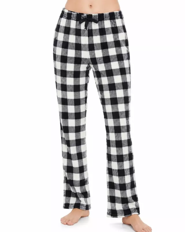 Ladies' Micro Polar Lounge Pants #08 — White / S-M-L-XL