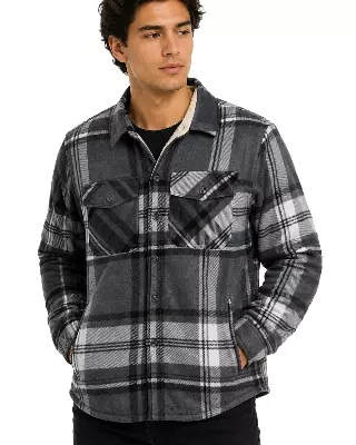 Men's Shacket with Sherpa Lining #634 — Charcoal / S-M-L-XL-2X