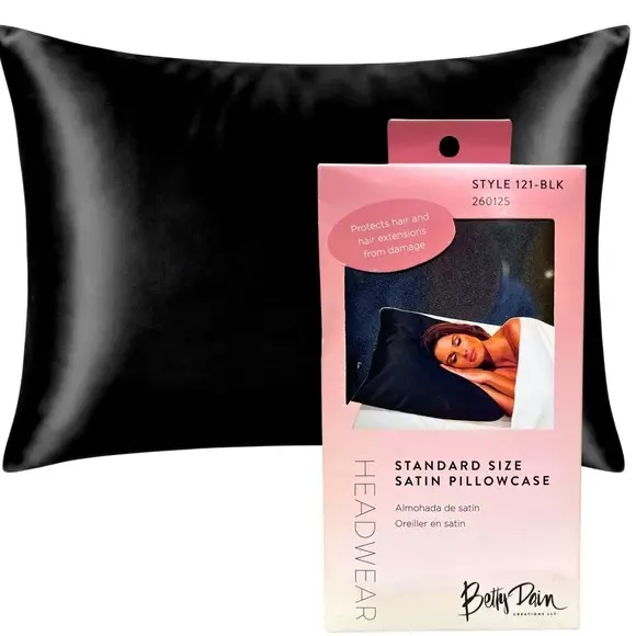 Wholesale Lot Of 1,440 Betty Dain Satin Pillowcases – Colors Black And Grey – MSRP $9.99 Each – Your Price Is Only $1.25 Each