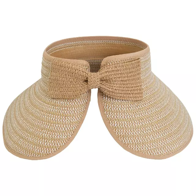 Magid Two Tone Straw Fold Up Roll Up Visor — TOAST/TOAST