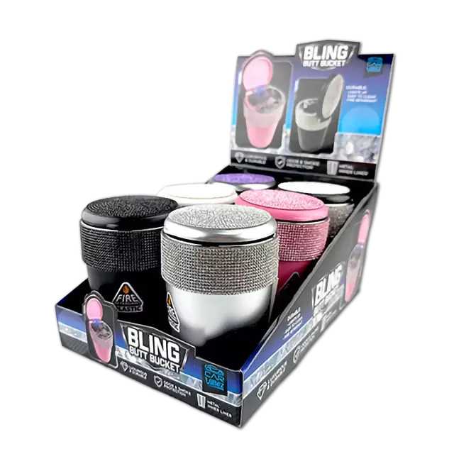 Bling Butt Bucket Ashtray with LED Light - 6 Pieces Per Retail Ready Display 25886