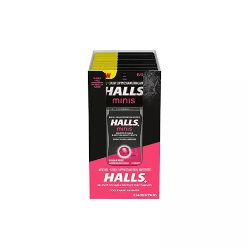 HALLS Minis Sugar Free Cough Drops – Watermelon, 192 Count