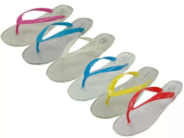 S2004-L - Lady Jelly Thong Slippers — 5-10 Assorted