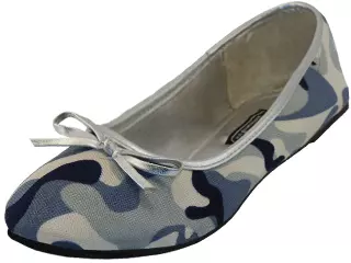 S9800L - Women's "Easy USA" Camouflage Ballet Flat Shoes — Gray (S9800L-Gray) / 6-11 Assorted