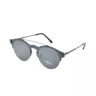 Retro Round Semi-Rimless Sunglasses with Double Bar Bridge with Gradient Lenses HJ10115