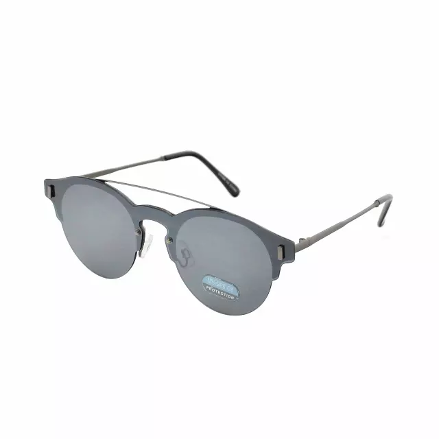 Retro Round Semi-Rimless Sunglasses with Double Bar Bridge with Gradient Lenses HJ10115