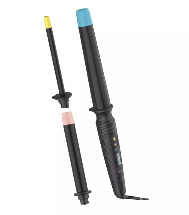 Conair The Curl Collective 3-in-1 Ceramic Curling Wand, 3 Interchangeable Barrels Designed to Create a Specific Curl Pattern – 1/2″ Super Slim, 1″, and 1 1/4″ to 1″ Tapered