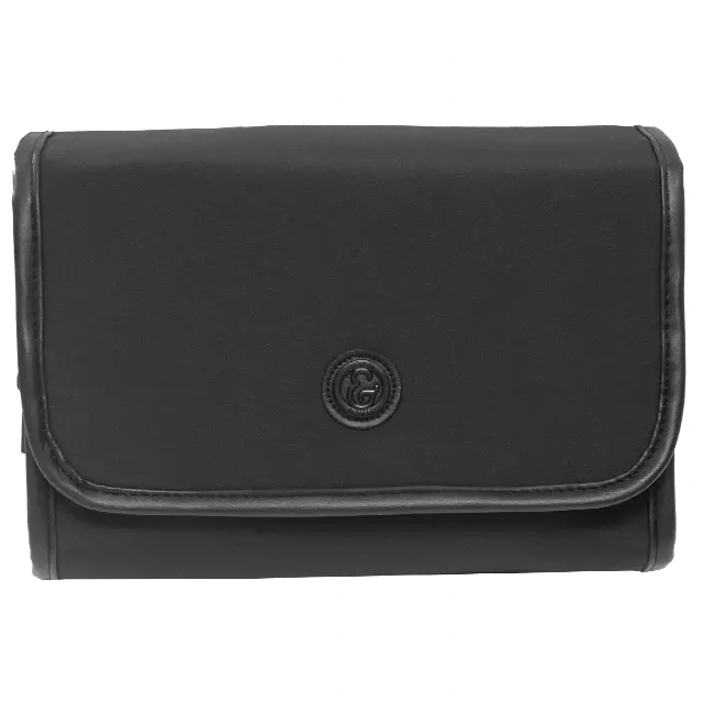 Joan & David High Density Sport Nylon Roll Hanging Toiletry Organizer Bag — 367-BLACK