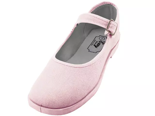 T2-115L - Women's "Easy USA" Comfortable Cotton Upper Mary Jane Shoes — Pink (T2-115L-P) / 9-11 Assorted
