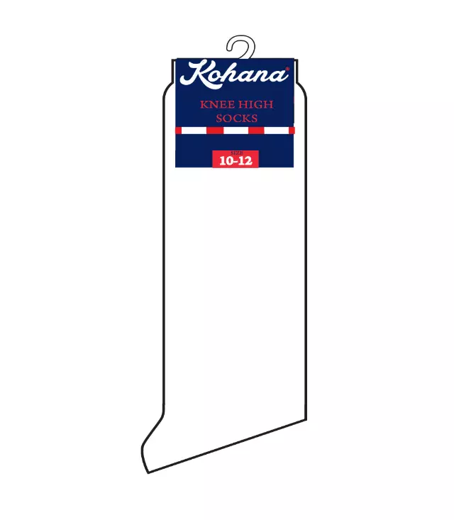 Knee High Socks White - Size: 4-6 1/2 - 90213