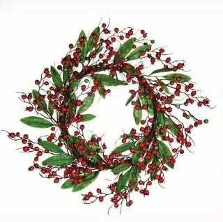 PMX7052-24 – 20” Red and green berry wreath- Min 2 – Case Pack 6