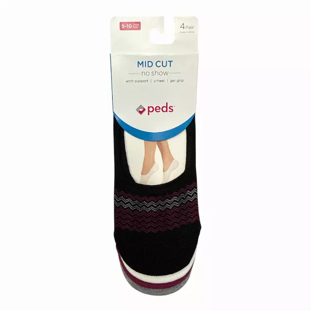 #6-PD-1628693 PEDS Women’s Mid Cut Liner Socks – $.40 Per 4 Pair Pack (24 Packs)