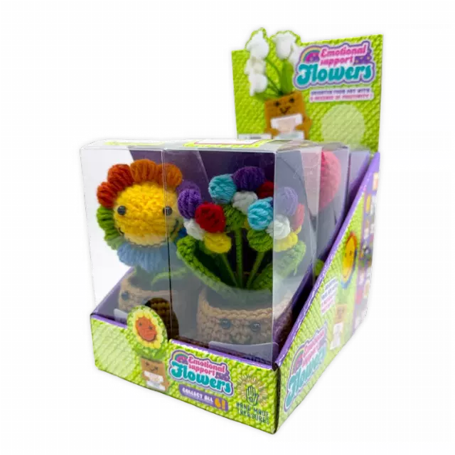 Emotional Support Keepsake Crochet Plush Flowers - 6 Pieces Per Retail Ready Display 26549