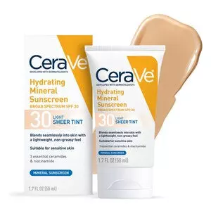 WHOLESALE CERAVE HYDRATING MINERAL SUNSCREEN SPF 30 - MEDIUM SHEER TINT - 48 PIECE LOT