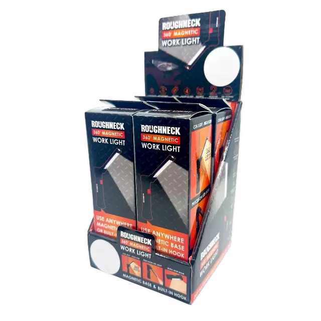 Rechargeable LED Work Flashlight with Magnetic Base - 4 Pieces Per Retail Ready Display 41670