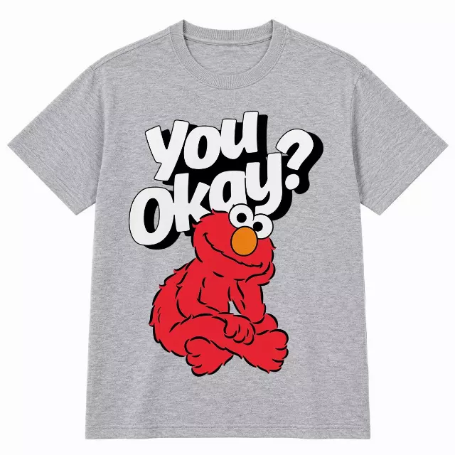 SESAME STREET ELMO YOU OKAY T-SHIRT HTR GREY