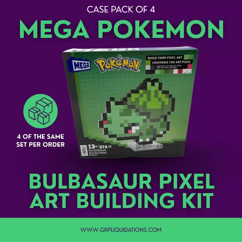 MEGA Pokémon Bulbasaur Pixel Art Building Kit · 4 units · liquidation