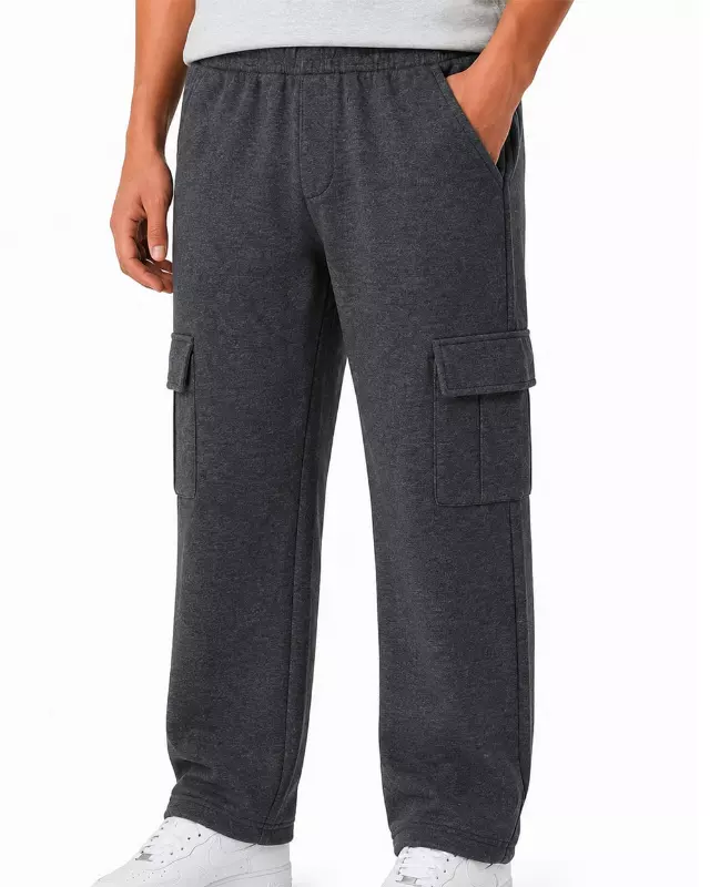 Boys' Fleece Cargo Pants #16 — Heather Charcoal / 8- 10/12 - 14/16 - 18