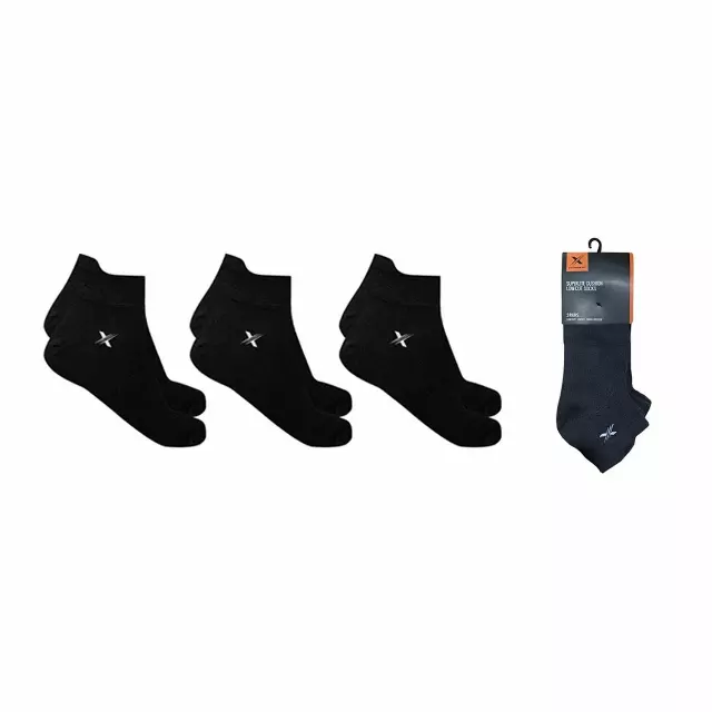 3-Pairs: Superlite Cushion Low-Cut Ankle Socks — Black / Large/XL