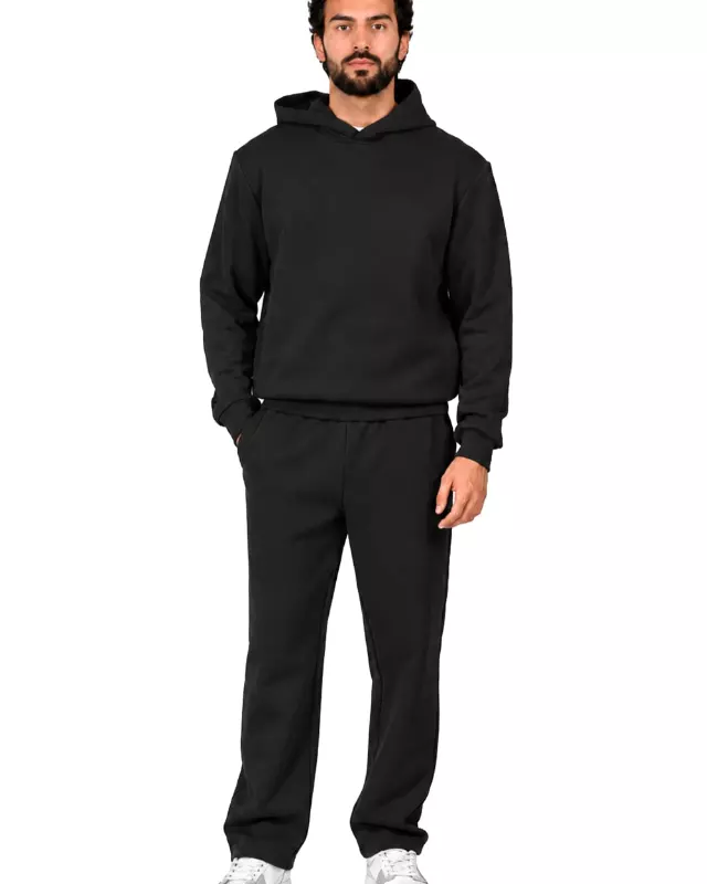 Men’s Pullover Hoodie & Jogger Set #15 — Black / S-M-L-XL-2X