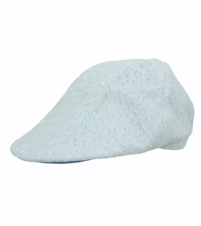 Magid Cotton Eyelet Flat Cap — BLUE