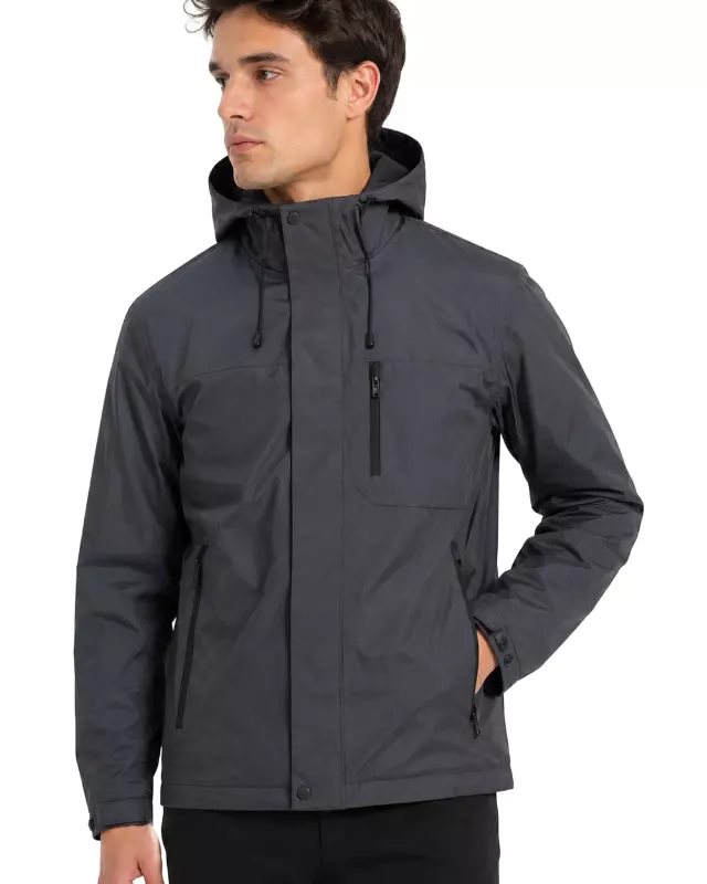 Men's Lightweight Windbreaker Jacket #K09 — Charcoal / S-M-L-XL-2XL