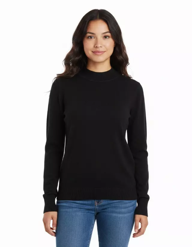 Mock Neck Sweater — Black / S/M-L/XL