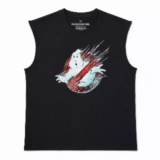 GHOSTBUSTERS FROZEN NO GHOST MUSCLE TANK BLACK