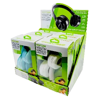 Wireless Headphones Youth with Aux Cable - 6 Pieces Per Retail Ready Display 23724
