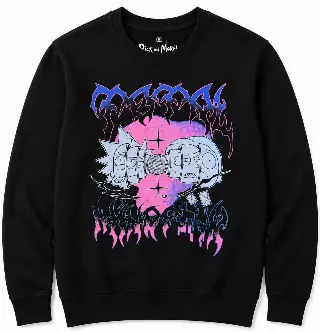 RICK AND MORTY MIND FUCK 90S RAVE CREWNECK BLACK