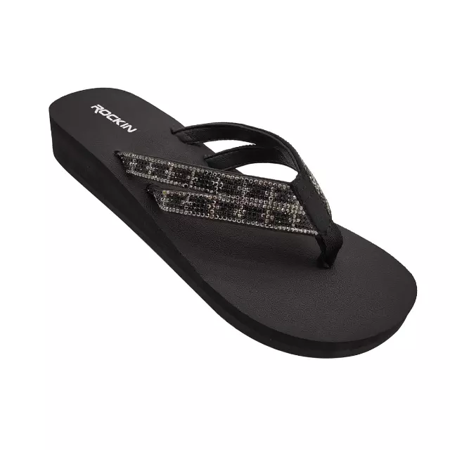 Women's DOUBLE STRAP METALLIC Wedge