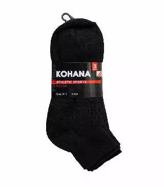Socks - 9-11 Black Ankle Sport Socks - 911B-3