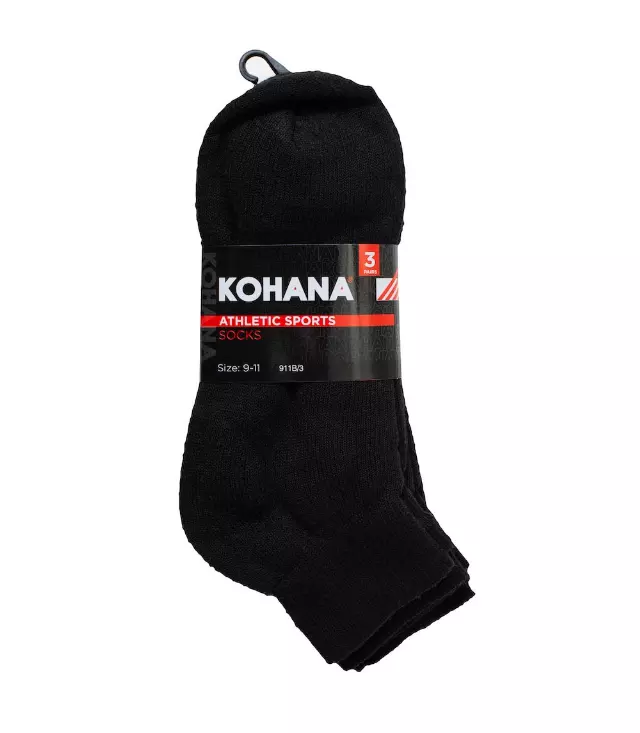 Socks - 9-11 Black Ankle Sport Socks - 911B-3