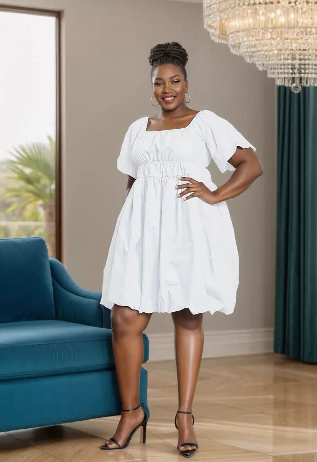 24028 -Cold-Shoulder Midi Dress - $20.00 Each (3 pcs per pack) — Free Size / White