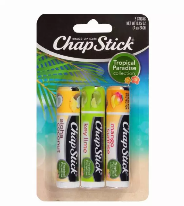 ChapStick Tropical Paradise Collection Mango, Lime and Coconut Lip Balm Tubes Variety Pack, 0.15 oz, 3 Pack