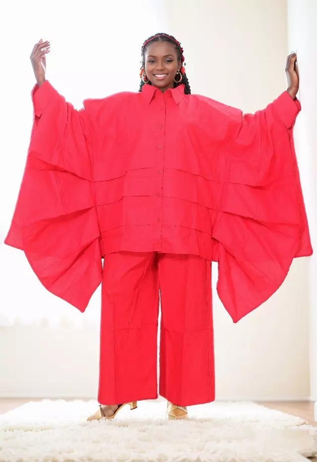 7895S Solid Color 2pc Pant Set (Long Bat Sleeves) - $30.00 Each (3 pcs per pack) — Free Size / Print-1303B