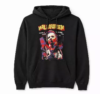 HALLOWEEN MOVIE SPLATTER HOODIE BLACK