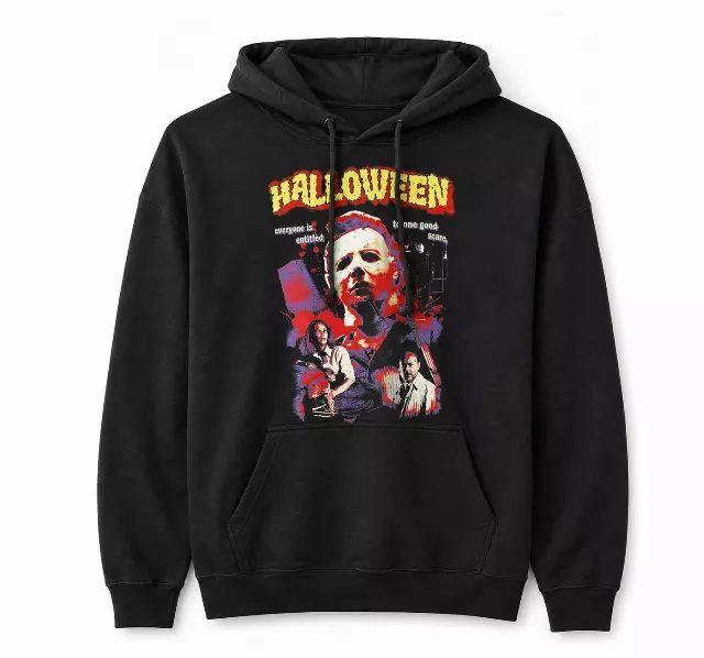 HALLOWEEN MOVIE SPLATTER HOODIE BLACK