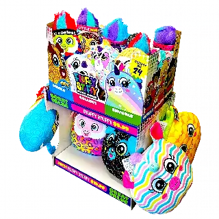 Pillow Plush Fluffy Stuffy Assortment Floor Display - 30 Pieces Per Retail Ready Display Kit 88438