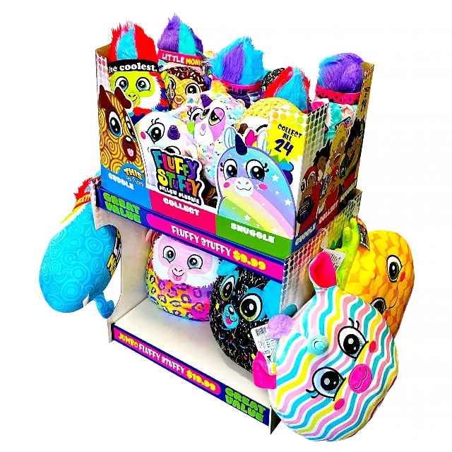 Pillow Plush Fluffy Stuffy Assortment Floor Display - 30 Pieces Per Retail Ready Display Kit 88438