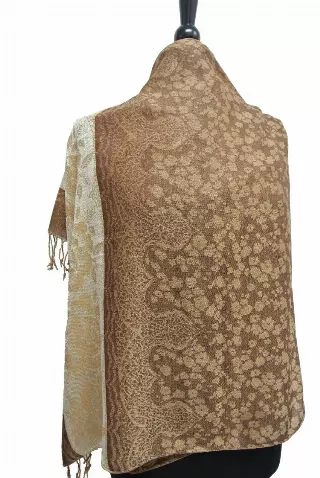 IN105 Pattern Pashmina — Khaki