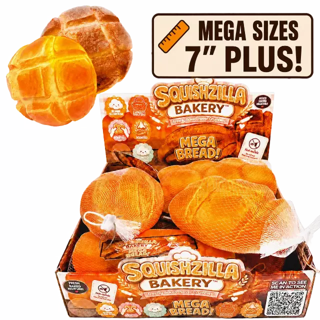 Fun Doh™ Squishy Bakery Slow Rise Mega Bread - 6 Pieces Per Retail Ready Display 26891