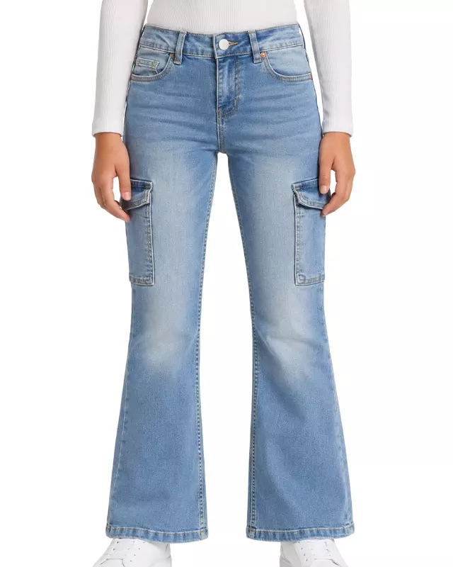 Girls' Faded Skinny Jeans #07 — Light Stone / 4-6-8-10-12-14