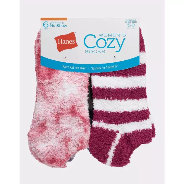 #6-H-4154 Women’s ‘Hanes’ Cozy Socks – $1.20 Per 6 Pair Pack (18 Packs)