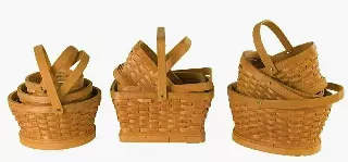 MS1527NAT – S/3 Woodchip 3 Asst. Shapes 6”-8”-10” w/Liner-“sets” Min 12 – Case 36 sets