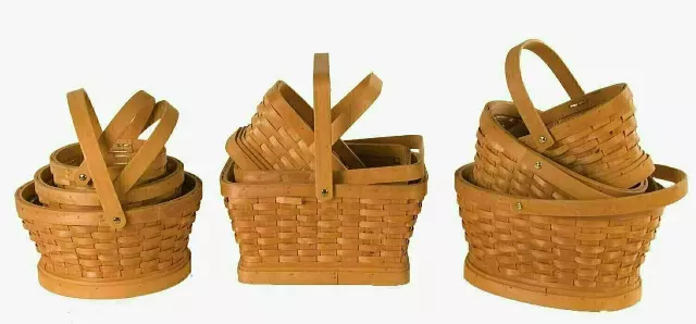 MS1527NAT – S/3 Woodchip 3 Asst. Shapes 6”-8”-10” w/Liner-“sets” Min 12 – Case 36 sets