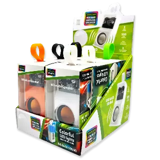 Wireless Speaker Transparent with LED Lights - 6 Pieces Per Retail Ready Display 23870