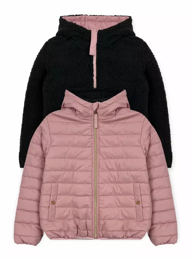 Girls' Reversible Jacket With Sherpa Lining #97 — Mauve / 4-5-6-6X